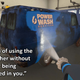 A screenshot shows someone cleaning a van with a power washer.